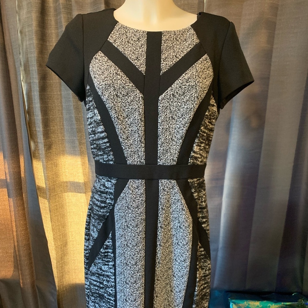 Sandra Darren Geometric Print Dress EUC